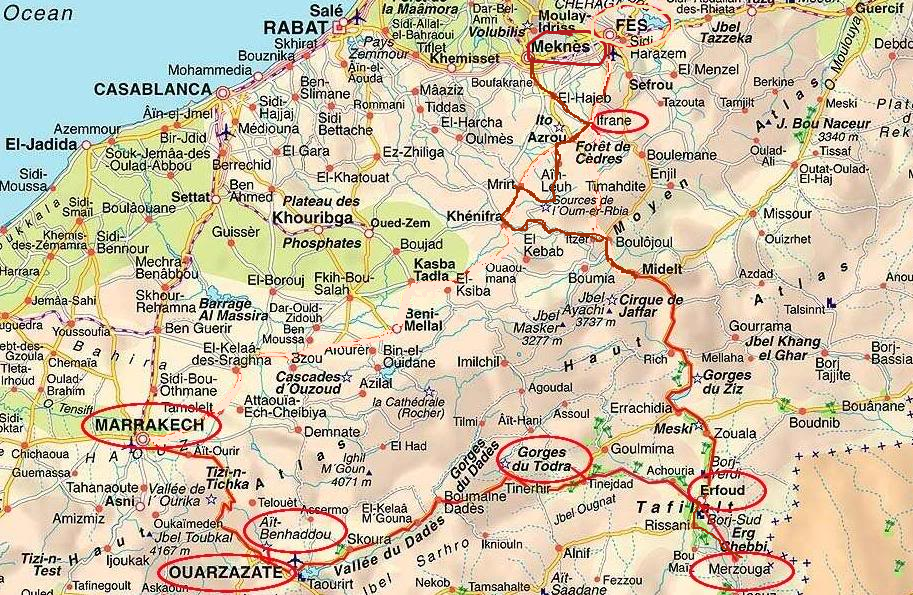 mappa marocco